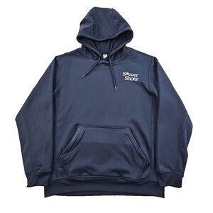 BAWS Pullover Hoodie Adult LG Navy Blue Long Sleeve Fleece Well Made EUC Logo